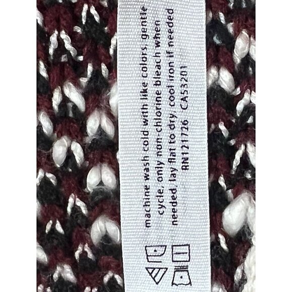 Vintage Aztec Knit Hooded Cardigan Open Front Sweater With Fringe Trim Boho Styl - Picture 10 of 11